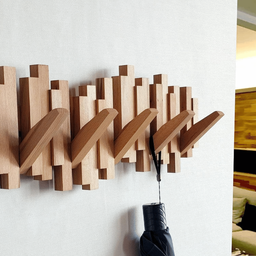 Porte-manteau mural en bois