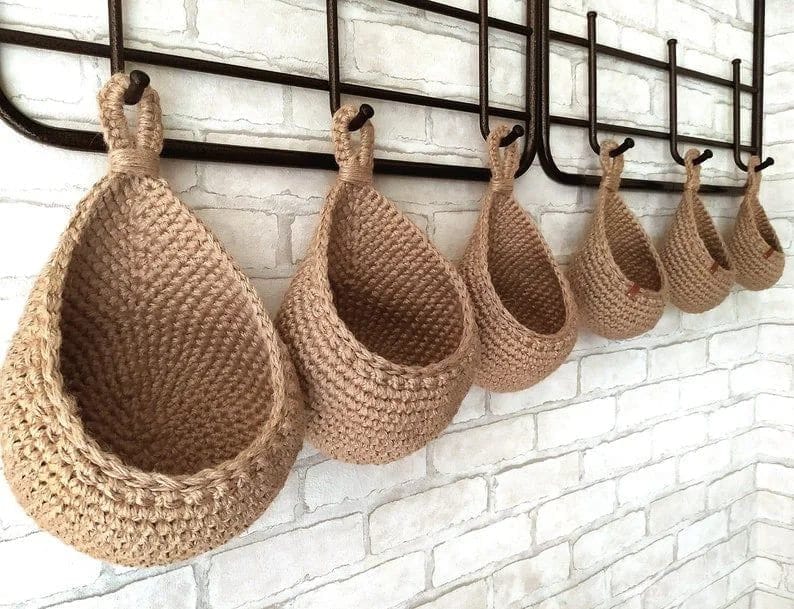 Panier Suspendu Élégant Fait Main pour Légumes et Fruits
