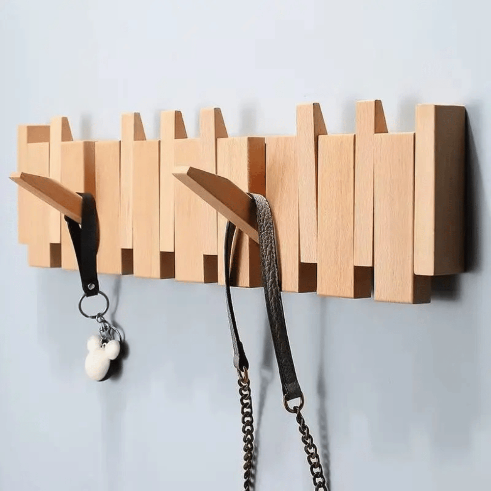 Porte-manteau mural en bois