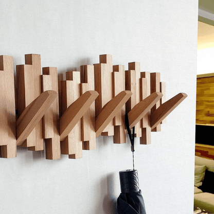 Porte-manteau mural en bois