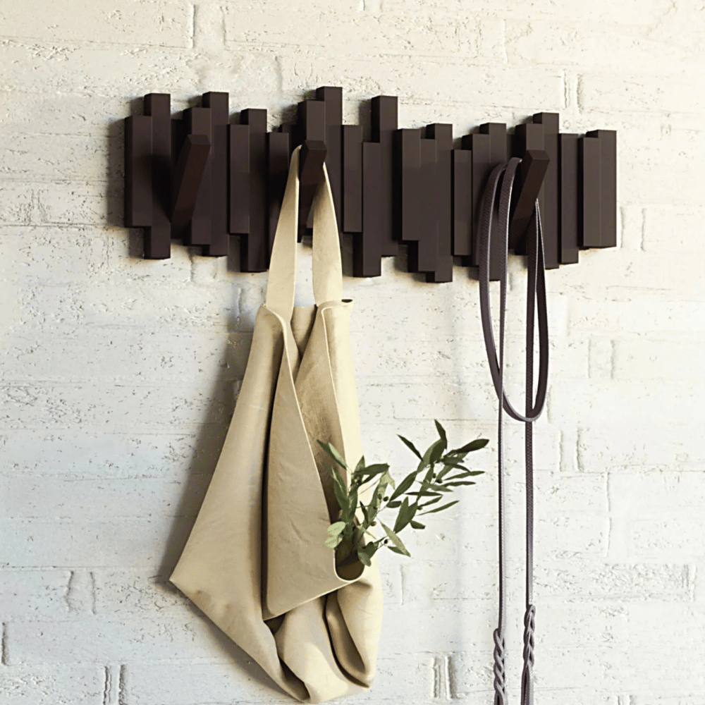 Porte-manteau mural en bois